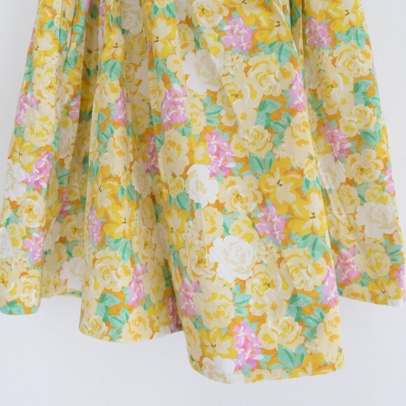 For Love & Lemons Yellow Tamra Dress with Florals & Ruffle Mini Dress M - Picture 9 of 13